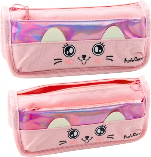 Szkolny piórnik z motywem kota różowy