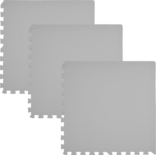 Mata piankowa HUMBI 180×60 cm – wodoodporne puzzle, 3 szt., jasnoszara