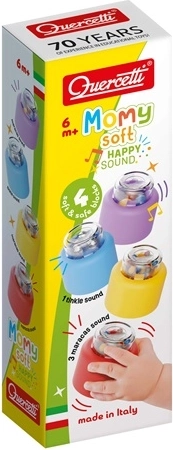 Quercetti Momy Soft Happy Sound miękkie kostki dźwiękowe - 4 szt.