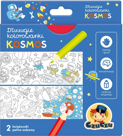 Długie kolorowanki Kosmos – książeczki harmonijkowe dla dzieci 4+