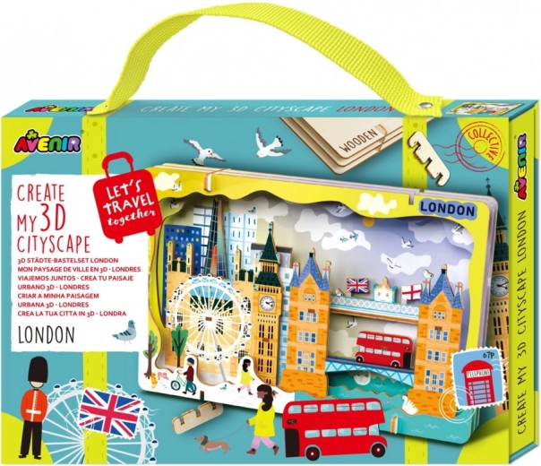3D drewniane puzzle panorama miejska – Londyn