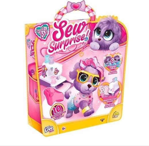 Magiczny zestaw do szycia + fioletowa pluszowa maskotka Little Live Pets Sew Surprise