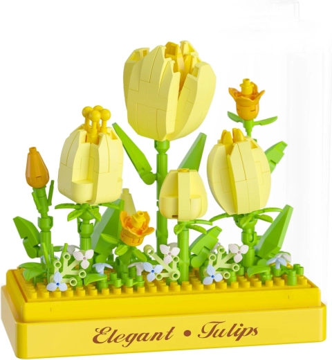 Tulipany z klocków jako dekoracja