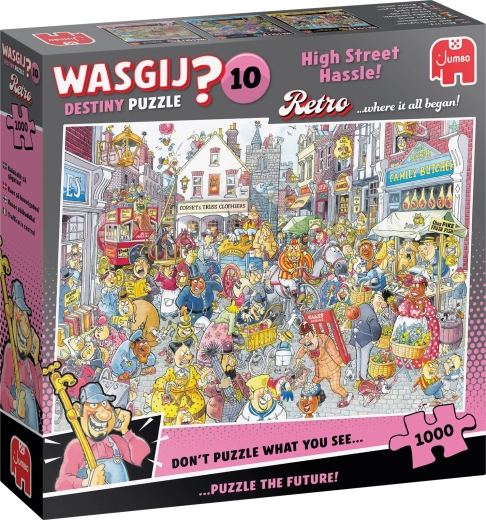 Jumbo Wasgij Retro Destiny 10: Kłopoty na głównej ulicy – puzzle 1000 elementów