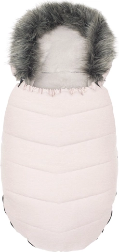 Dziecięcy śpiworek z futerkiem dusty pink NEW BABY