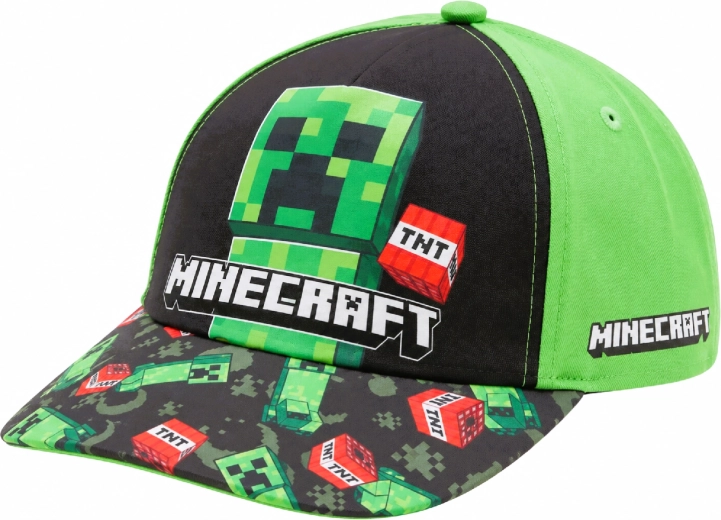 Dziecięca zielona czapka z daszkiem Minecraft Creeper, 55 cm