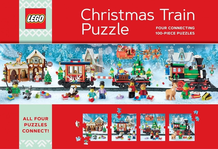Świąteczne puzzle pociąg LEGO 4×100 elementów