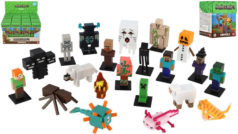 Figurka kolekcjonerska Minecraft 3D Toppeez w blind boxie - 1 sztuka