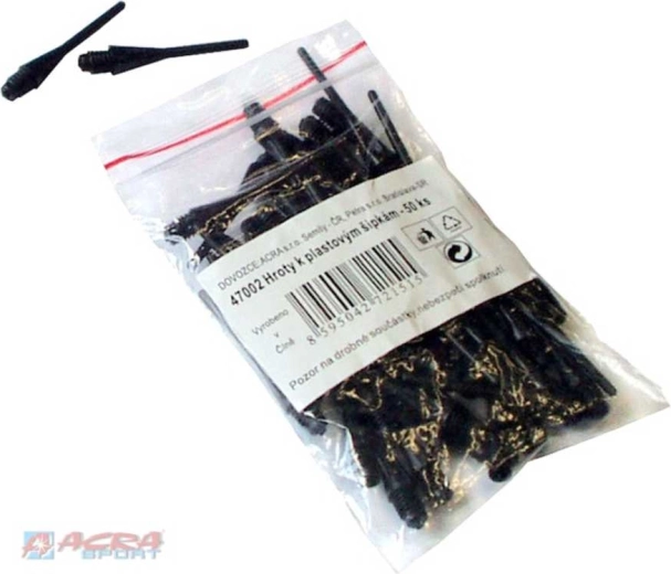 Acra zapasowe plastikowe groty do rzutek 4 mm czarne (50 szt.)