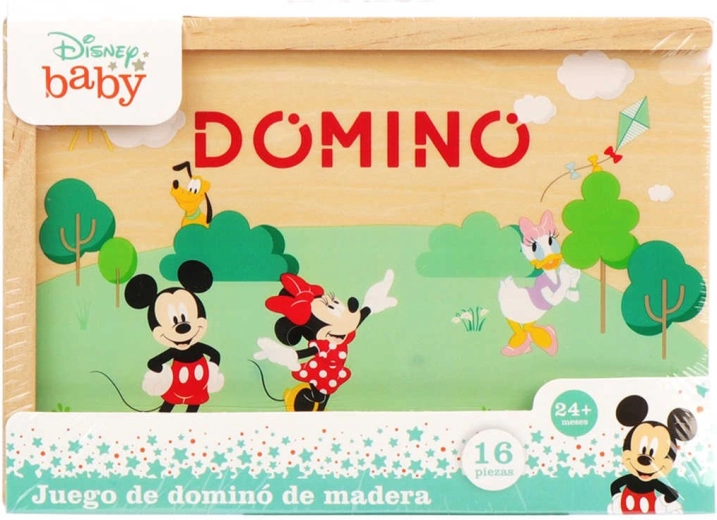 Disney Mickey Mouse drewniane domino w pudełku (16 elementów)