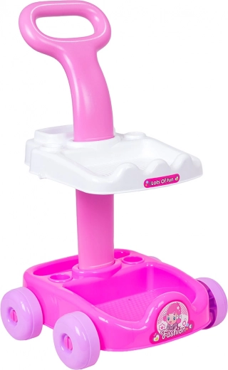 Stabilny wózek z kółkami i miejscem do przechowywania