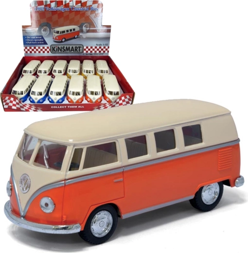 Metalowy model autka 1962 Volkswagen Classical Bus z kremowym dachem