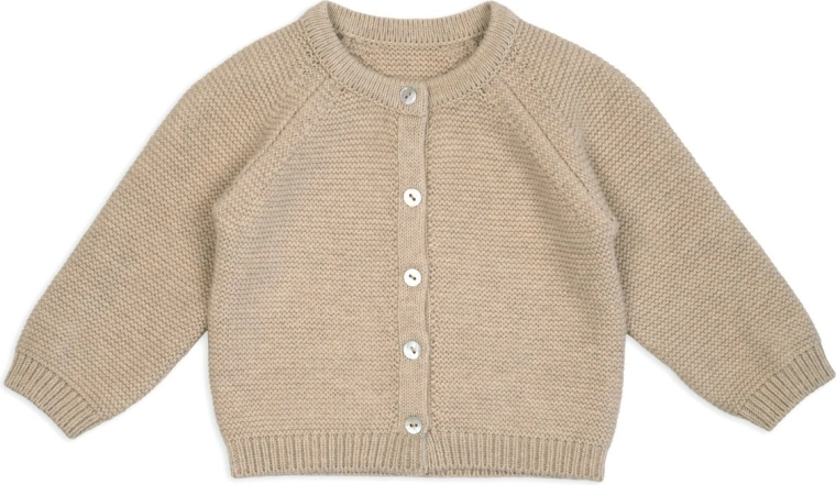 Lodger dziergany kardigan z wełny merino, beżowy, rozm. 68