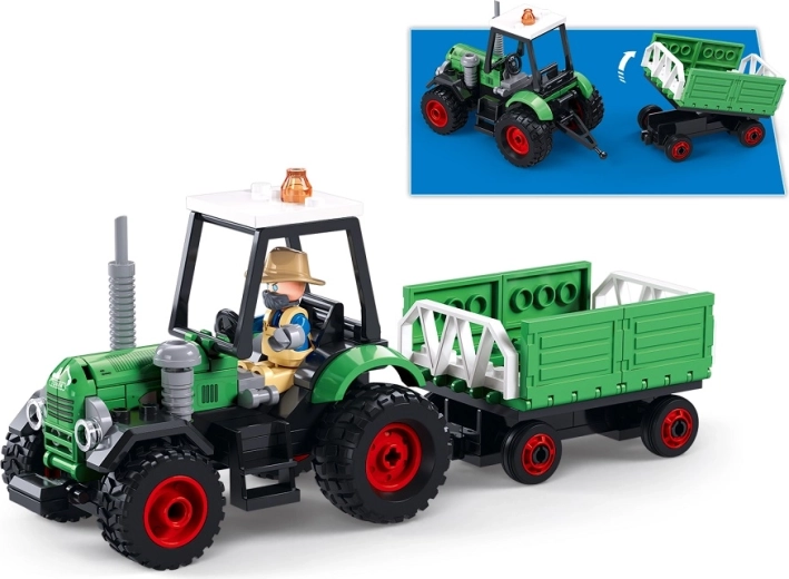 Traktor z przyczepą do zabawy w gospodarstwo