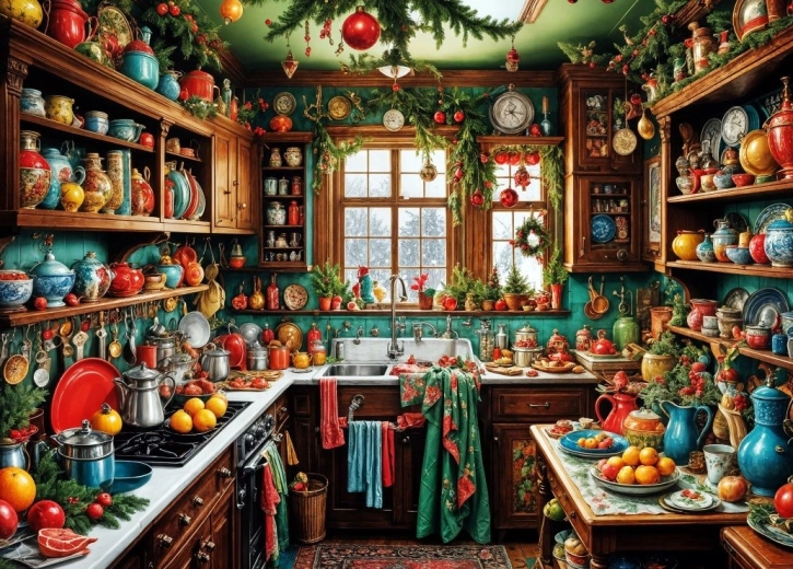 Puzzle Bluebird Nostalgiczna świąteczna kuchnia 1500 elementów