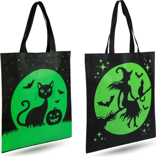 Halloweenowa torba z motywem kota lub czarownicy – 1 sztuka
