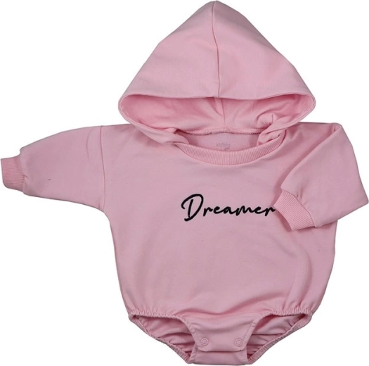 Niemowlęce dresowe body z kapturem Koala Dreamer różowe