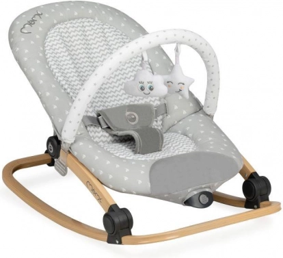 Wibrujące leżaczko z melodiami i zabawkami MoMi Lumiwood