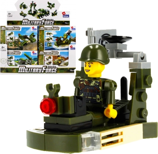 Wojskowe klocki konstrukcyjne z minifigurką – 4 warianty