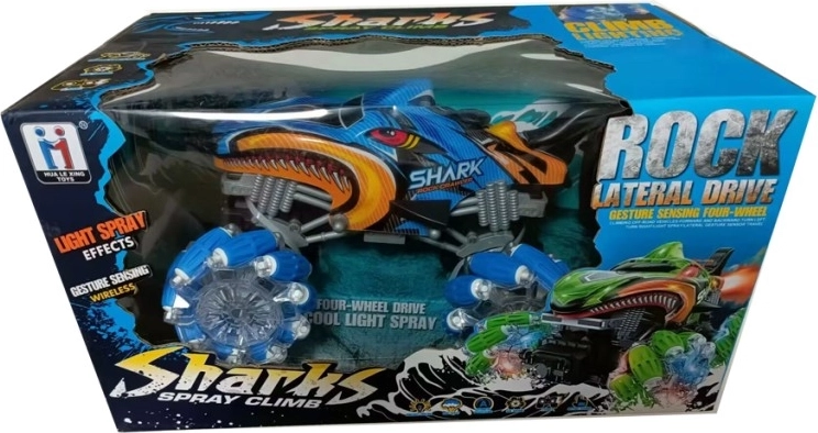 RC auto Rekin niebieski z efektem mgły i 2,4 GHz