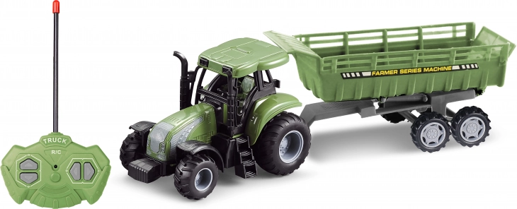 Traktor z przyczepą na zdalne sterowanie 37 cm