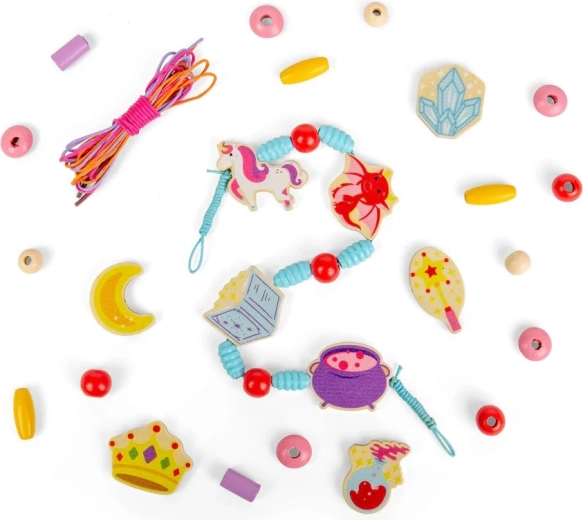 Bigjigs Toys zestaw drewnianych koralików Mystical Magic