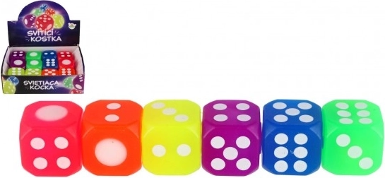 Świecąca neonowa silikonowa kostka do gry - 1 szt.