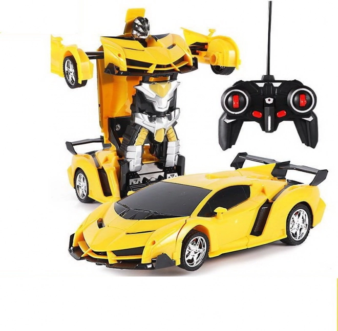 Auto robot 2w1 na pilot z LED, dźwiękami i driftem – żółty