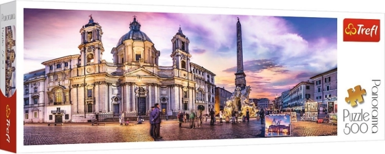 Puzzle 500 elementów panorama - Piazza Navona, Rzym
