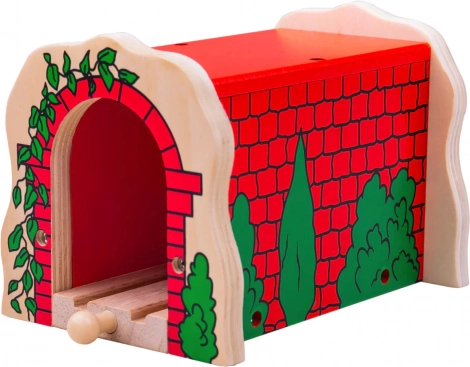 Drewniany tunel ceglasty do kolejki