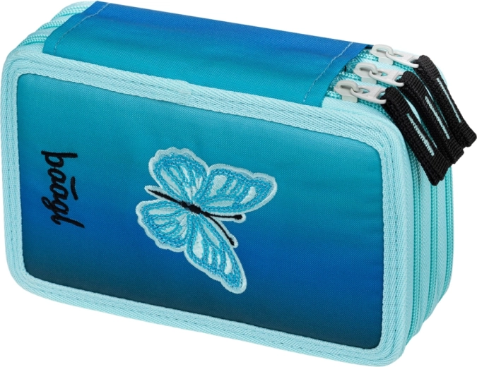 Szkolny piórnik trzykomorowy BAAGL Butterfly GRS