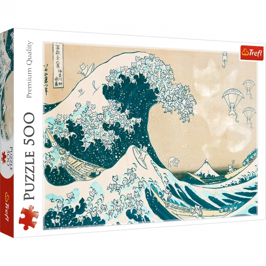 Puzzle 500 elementów – wielka kocia fala Trefl