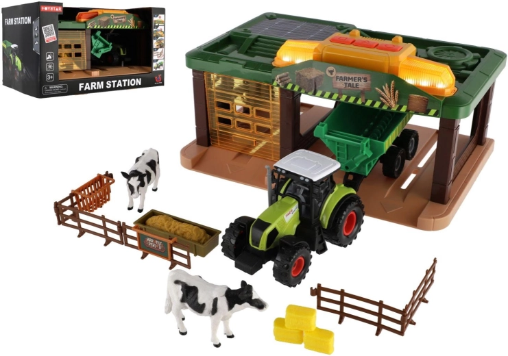 Farma z traktorem, garażem i akcesoriami