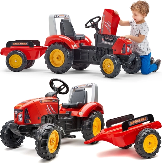 traktor na pedały z przyczepą Red Supercharger od 3 lat