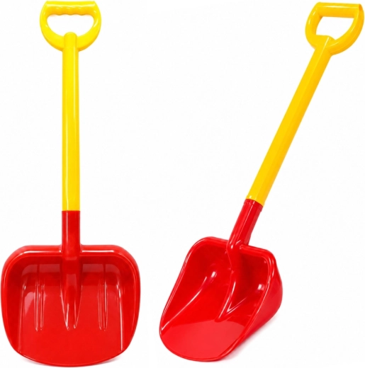 Duża łopatka dla dzieci do piasku 63 cm czerwono-żółta