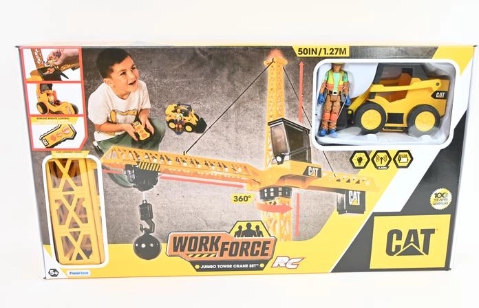 CAT RC żuraw wieżowy 127 cm z figurką i pojazdem