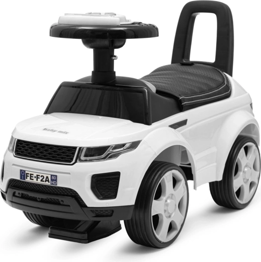 Dziecięcy jeździk Baby Mix Prime SUV biały ze skórzanym siedziskiem