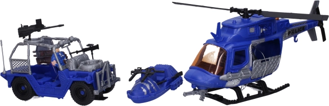 Policyjny zestaw do zabawy z figurkami i helikopterem