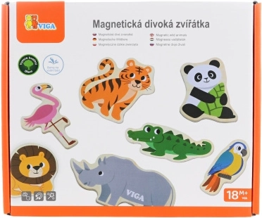 Drewniane magnesy dzikie zwierzęta Viga