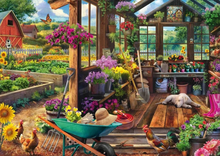 Puzzle Ogród - domek 1000 elementów SCHMIDT
