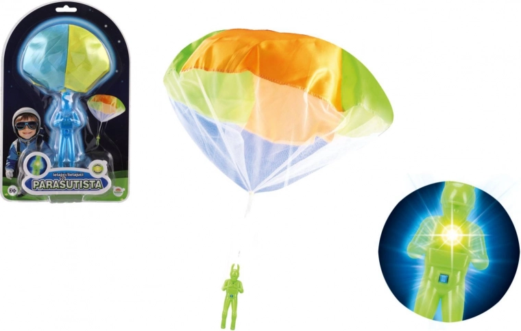 świecący spadochroniarz z parachutą – latająca zabawka dla dzieci 12 cm