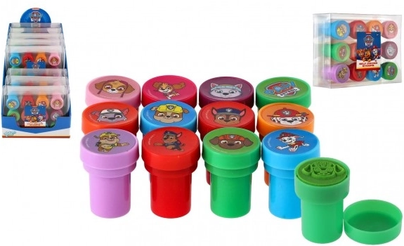 Samotuszujące stemple dla dzieci PAW PATROL – zestaw 12 szt. w plastikowym pudełku