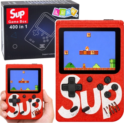Przenośna retro konsola do gier SUP z 400 grami, 3" LCD, czerwona