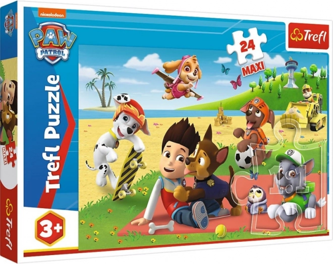 Puzzle Trefl PAW PATROL Maxi 24 elementy – Zabawa na kocu