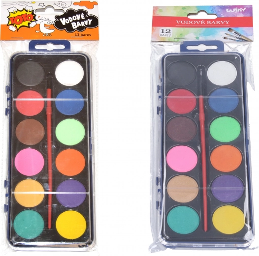 Farby akwarelowe 12 kolorów z pędzelkiem