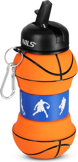 NILS Camp składana silikonowa butelka koszykówka 550 ml