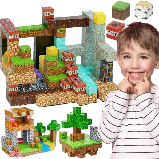 Woopie magnetyczne klocki konstrukcyjne – 3D magnetyczne sześciany, edukacyjny zestaw 63 szt.