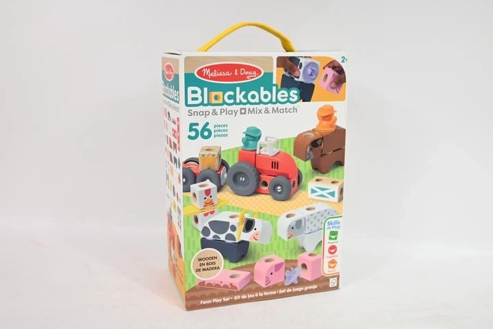 Melissa & Doug Blockables na farmie – drewniana konstrukcyjna układanka