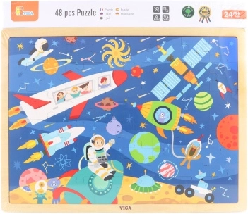 Drewniane puzzle Kosmos 48 elementów