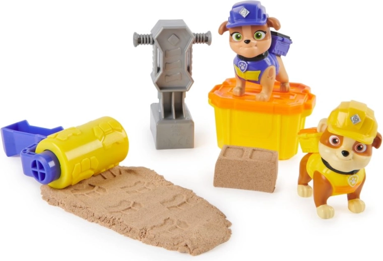Psi Patrol Rubble & Crew zestaw budowlany Rubble i Mix z piaskiem Kinetic Sand i akcesoriami